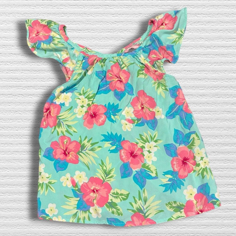 Children’s Place 7/8 Tropical Blouse Top Soft Sage (light Green) Floral
